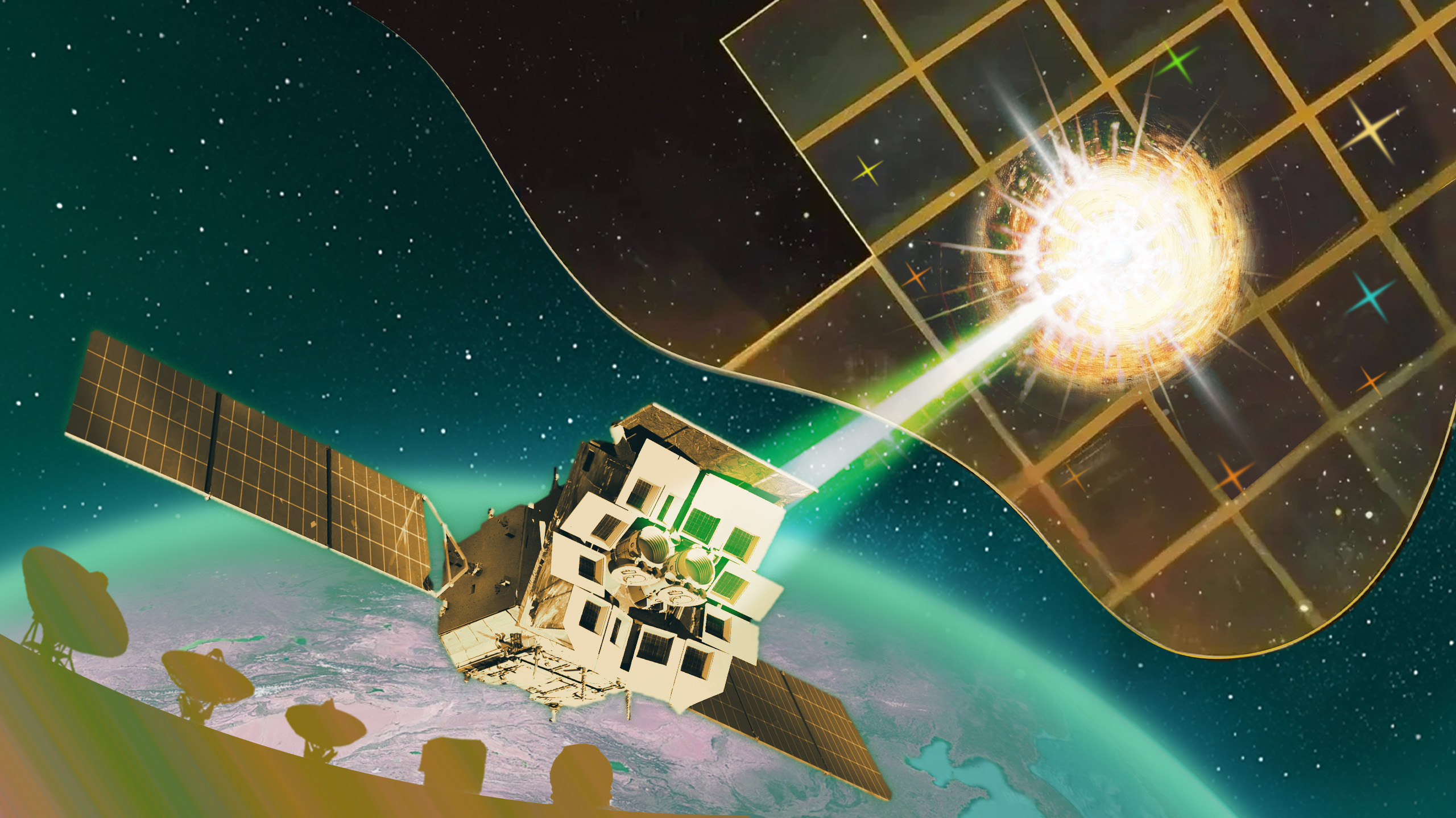 An artist's impression of the  Einstein Probe (EP) astronomical satellite detecting EP240315a. /Openverse via China Acadamy of Sciences.