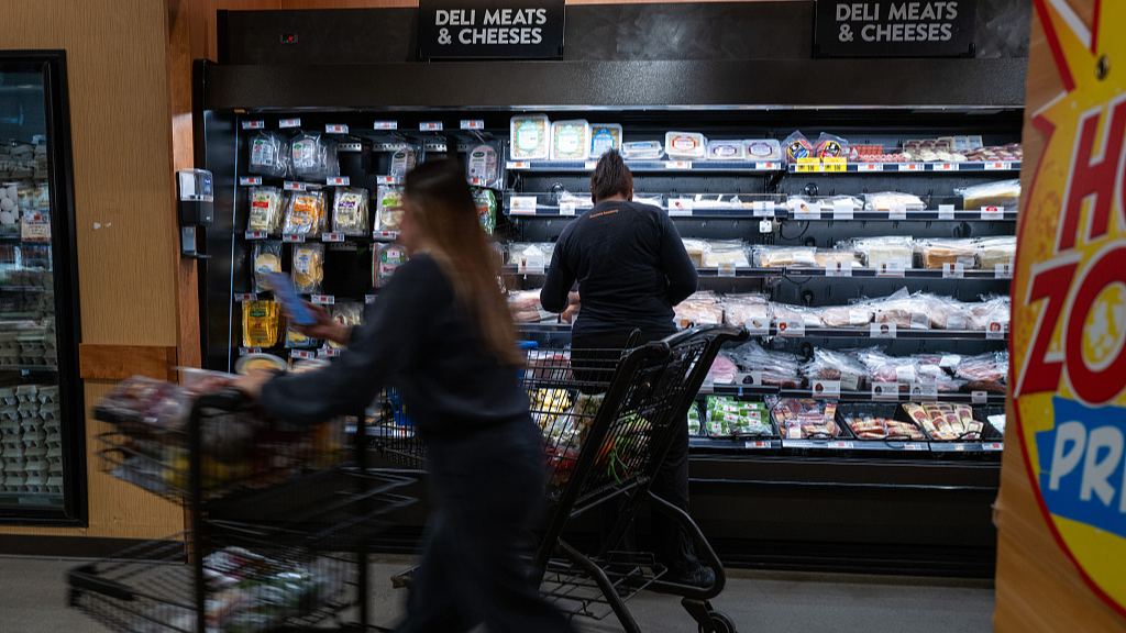 People shop at a grocery store in Brooklyn, New York, U.S., May 13, 2025. /VCG