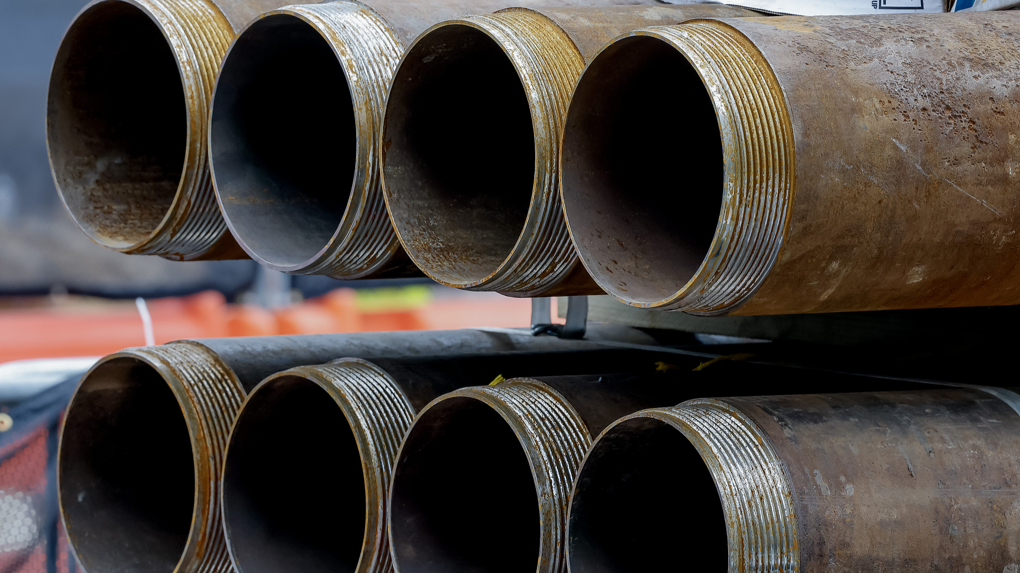 Steel pipes at the construction site of a new legislative office building for the Georgia General Assembly in Atlanta, Georgia, U.S., June 4, 2025. /VCG